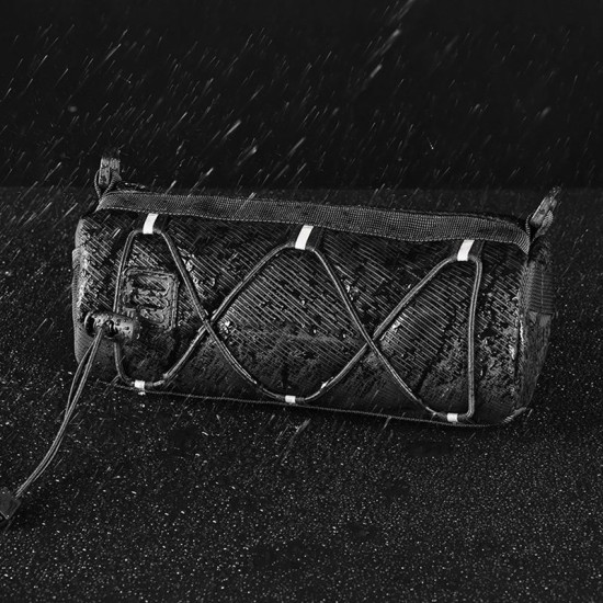 High capacity black bicycle handlebar bag