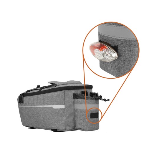 Grey waterproof motorcycle travel bag