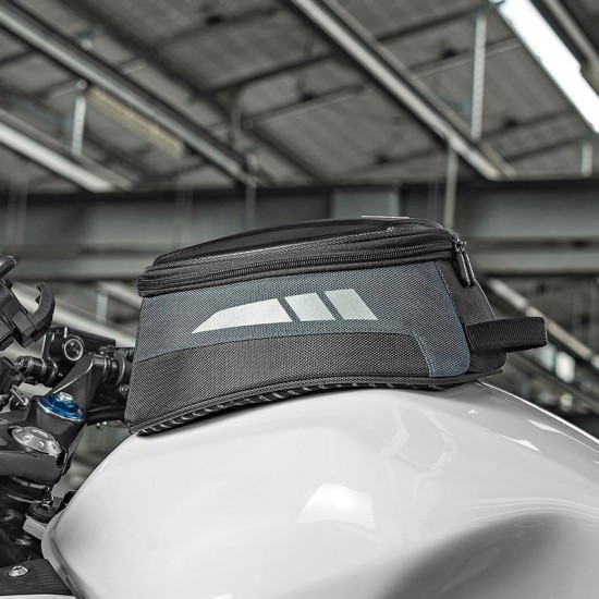 Magnetic portable black motorcycle tank bag
