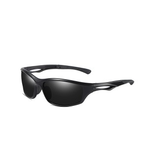 Black polarized cycling sunglasses