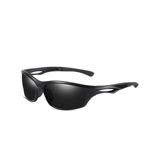 Black polarized cycling sunglasses