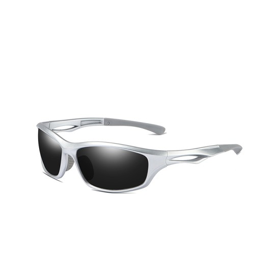 Black polarized cycling sunglasses