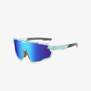 Large plastic frame polarized sports sunglasses