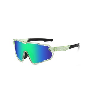 Large plastic frame polarized sports sunglasses