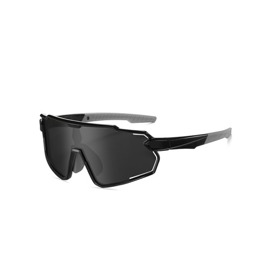 Large plastic frame polarized sports sunglasses