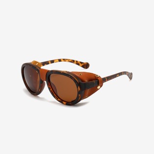 Blue punk retro pilot sunglasses