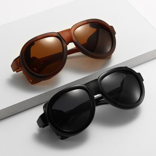 Blue punk retro pilot sunglasses
