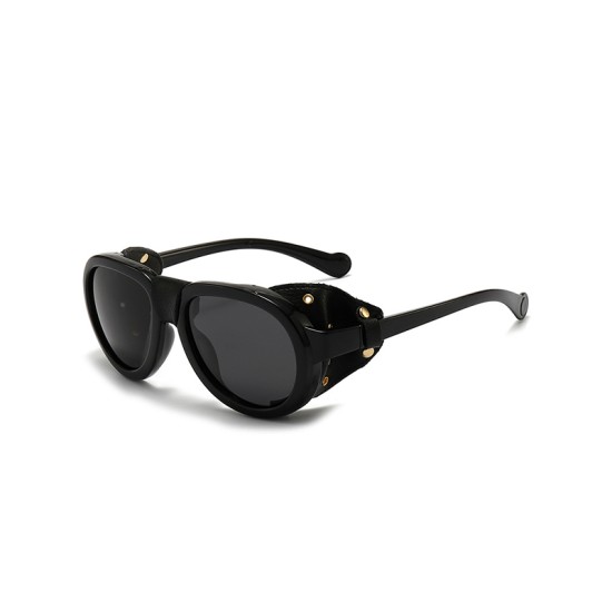 Blue punk retro pilot sunglasses