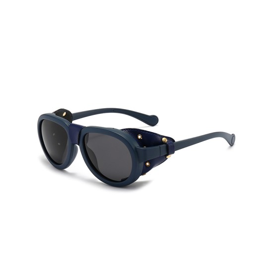 Blue punk retro pilot sunglasses