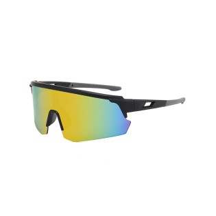 Oversized mirrored polarized sports sunglasses