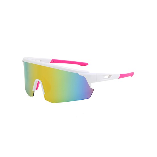 Oversized mirrored polarized sports sunglasses