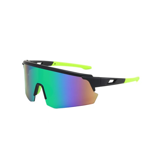 Oversized mirrored polarized sports sunglasses