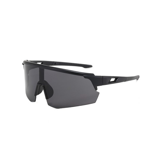 Oversized mirrored polarized sports sunglasses