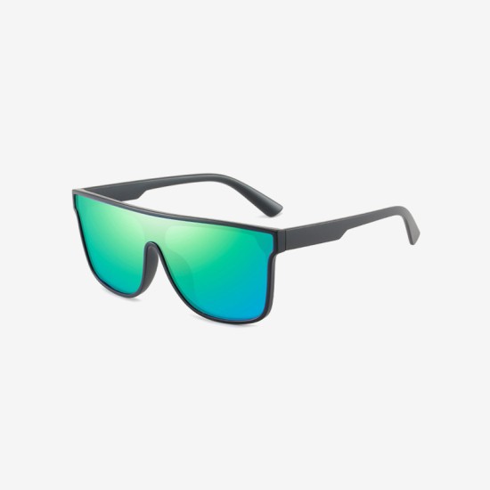 Oversized white plastic frame sunglasses