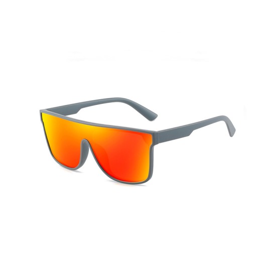 Oversized white plastic frame sunglasses