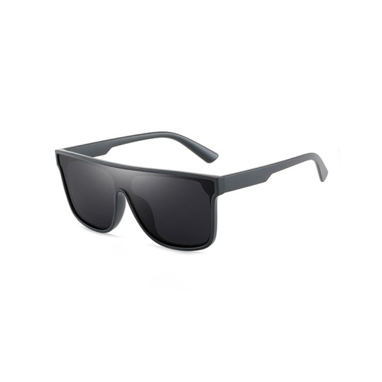 Oversized white plastic frame sunglasses