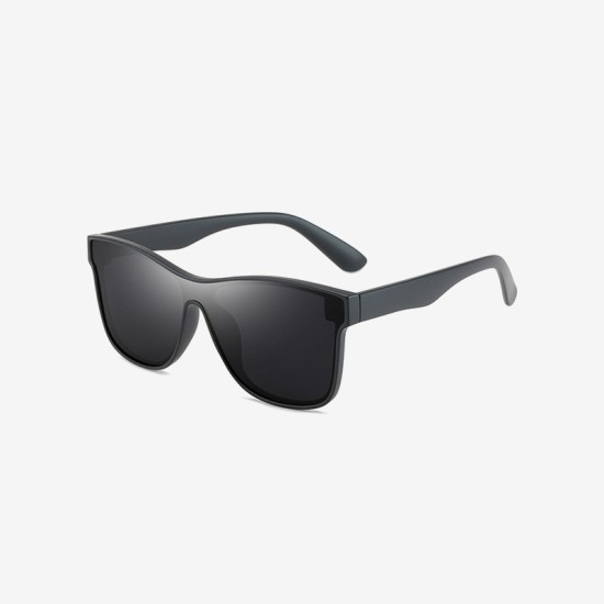 Oversized shield-shaped UV400 polarized sunglasses