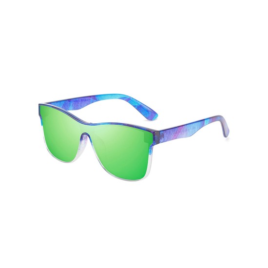 Oversized shield-shaped UV400 polarized sunglasses