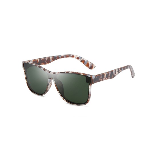 Oversized shield-shaped UV400 polarized sunglasses
