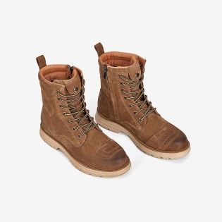 Over-the-knee leather motorcycle racing boots