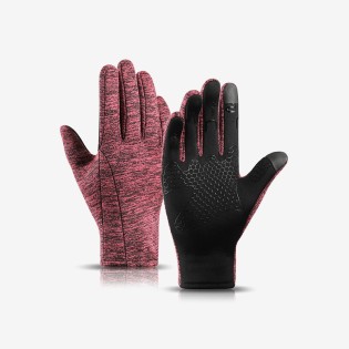 Reflective full-finger gel pad touchscreen gloves
