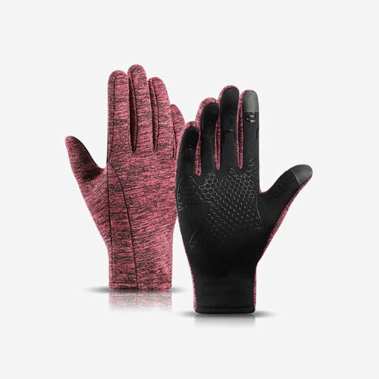 Reflective full-finger gel pad touchscreen gloves