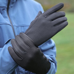Reflective full-finger gel pad touchscreen gloves