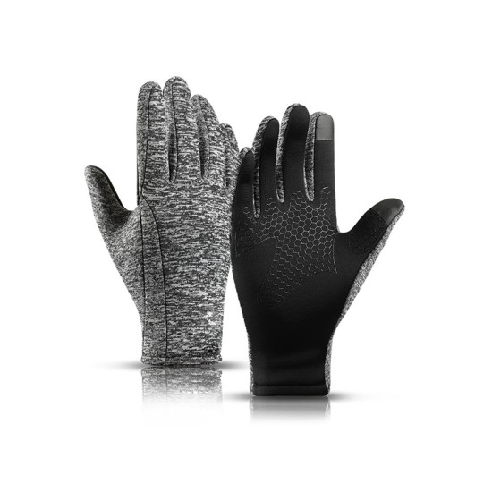 Reflective full-finger gel pad touchscreen gloves