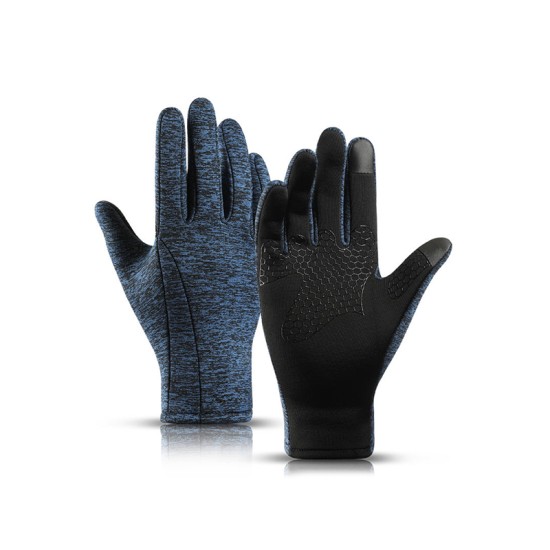 Reflective full-finger gel pad touchscreen gloves