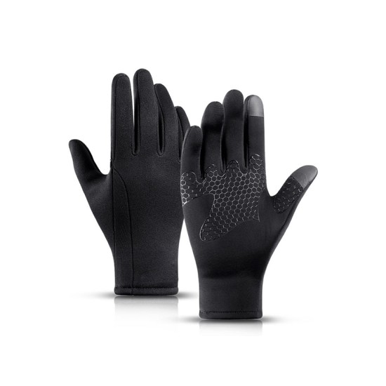 Reflective full-finger gel pad touchscreen gloves