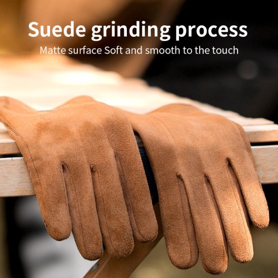 High-quality suede touchscreen gloves