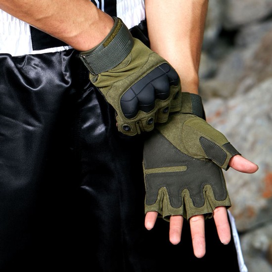 Men's training hard knuckle half finger gloves