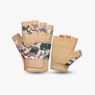 Sports green half-finger fitness training gloves