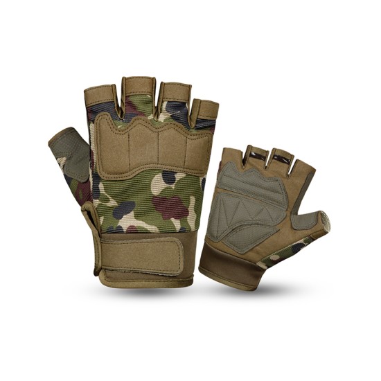 Sports green half-finger fitness training gloves