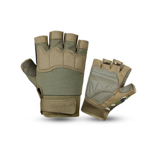 Sports green half-finger fitness training gloves