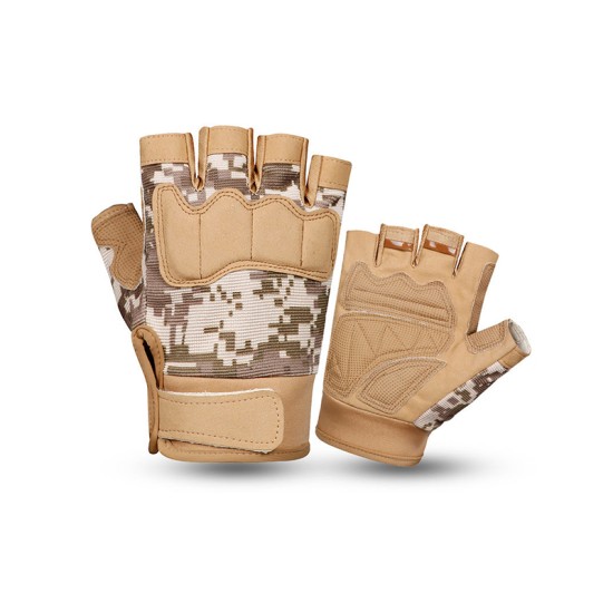 Sports green half-finger fitness training gloves
