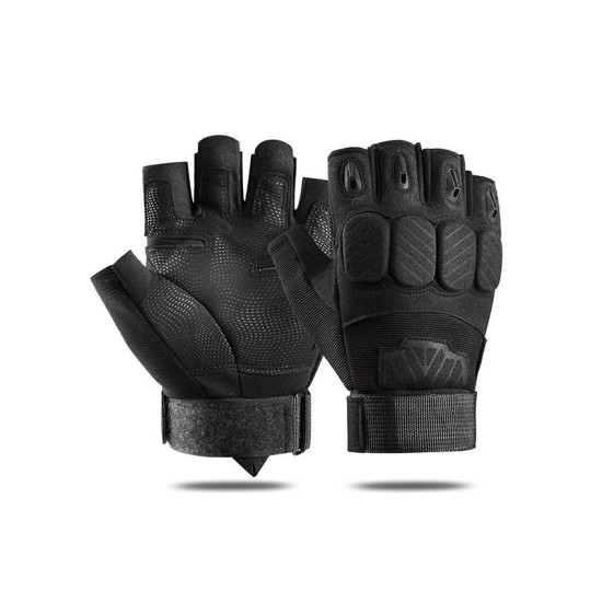 Tactical outdoor non-slip fingerless cutting gloves
