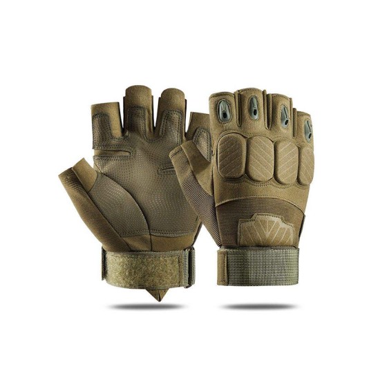 Tactical outdoor non-slip fingerless cutting gloves