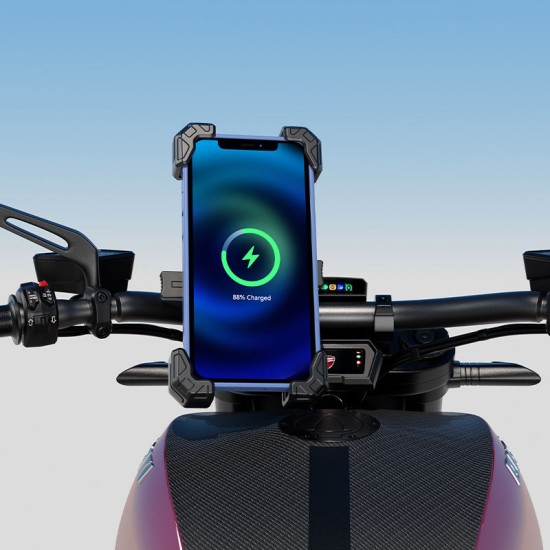 Wireless fast charging motorcycle phone holder