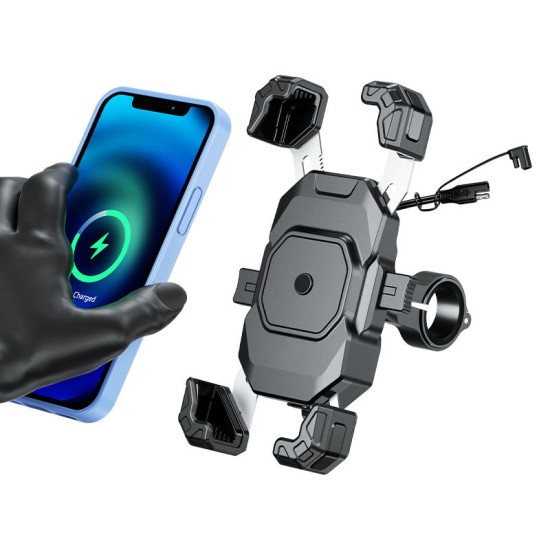 Wireless fast charging motorcycle phone holder