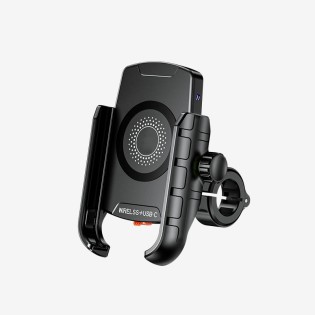 Adjustable wireless charging motorcycle phone holder