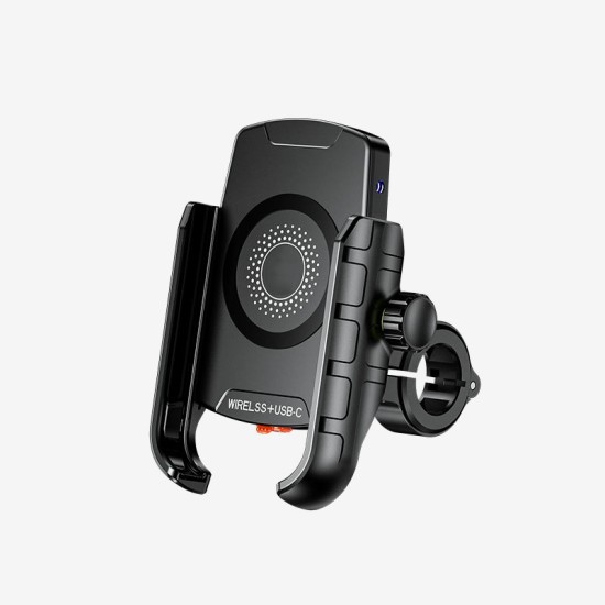 Adjustable wireless charging motorcycle phone holder