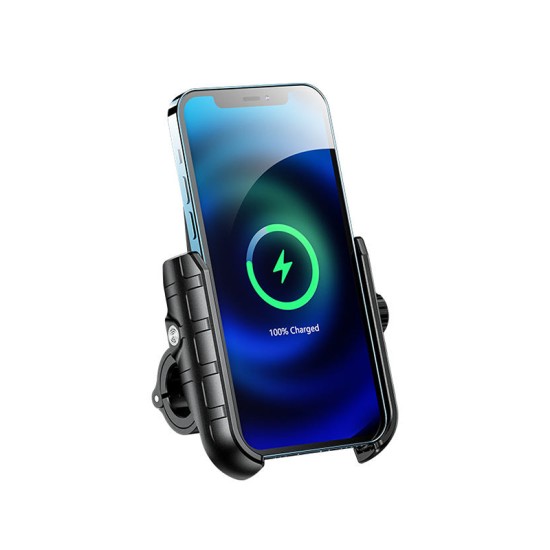 Adjustable wireless charging motorcycle phone holder