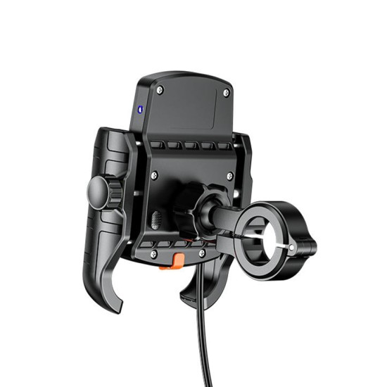 Adjustable wireless charging motorcycle phone holder
