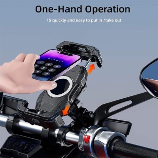 Anti-vibration rotating motorcycle phone holder