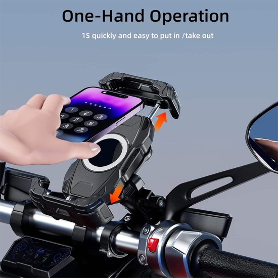 Anti-vibration rotating motorcycle phone holder