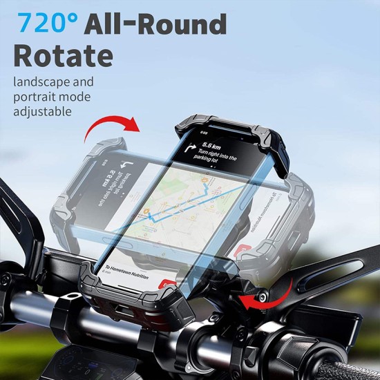 Anti-vibration rotating motorcycle phone holder