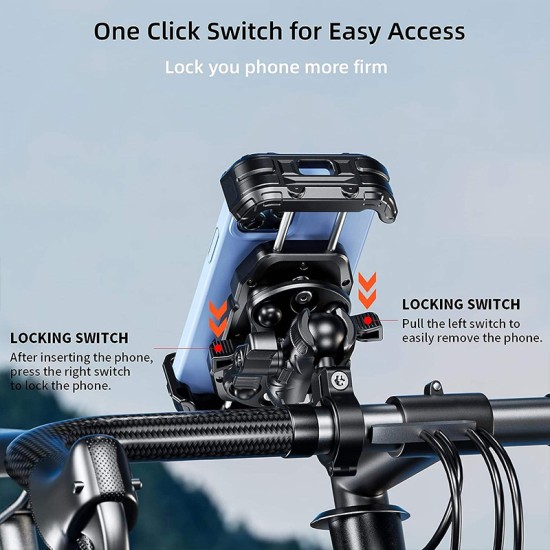 Anti-vibration rotating motorcycle phone holder