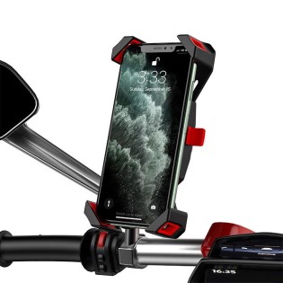 Motorcycle handlebar portable phone holder
