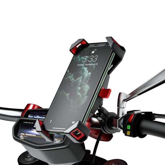 Motorcycle handlebar portable phone holder